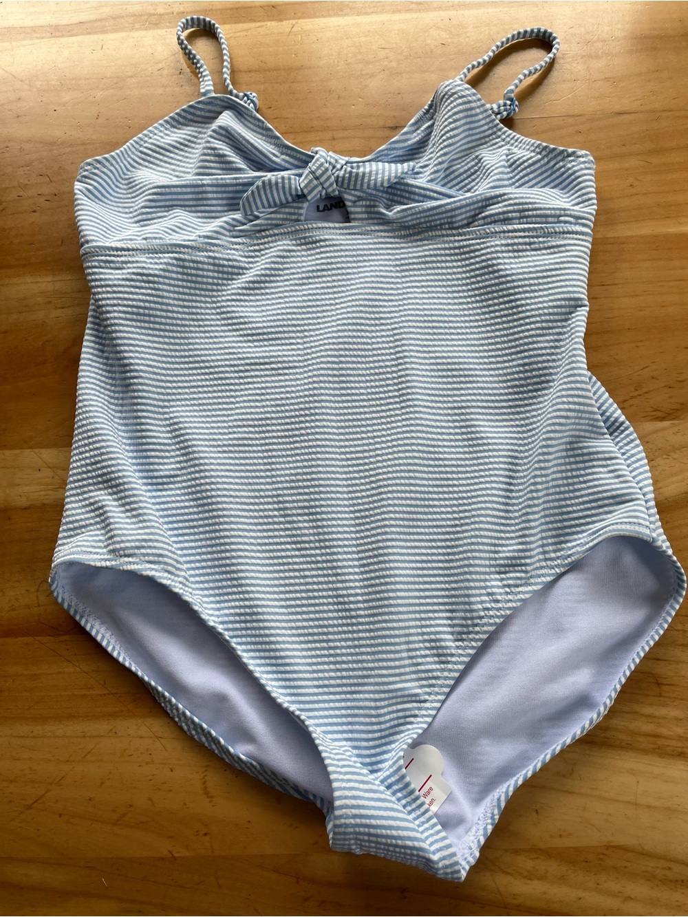 Lands End Girls Striped Bathing Suit